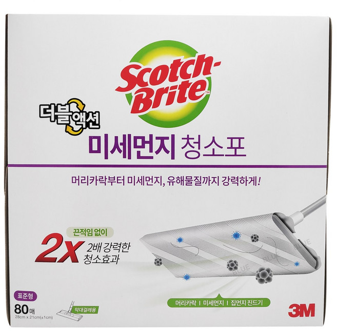 스카치브라이트 더블액션 미세먼지청소포 80매입, 1개
