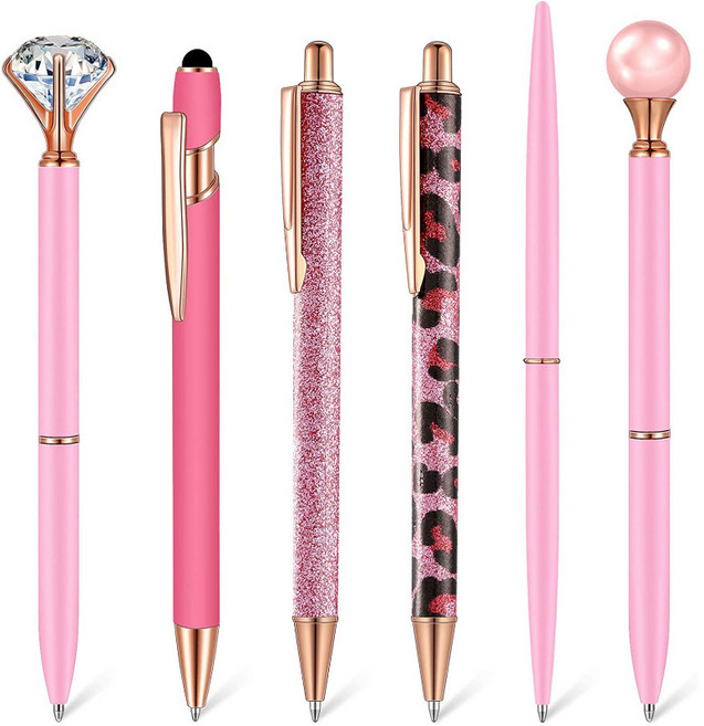 키미블랑 블링블링 보석 볼펜 6P, 핑크