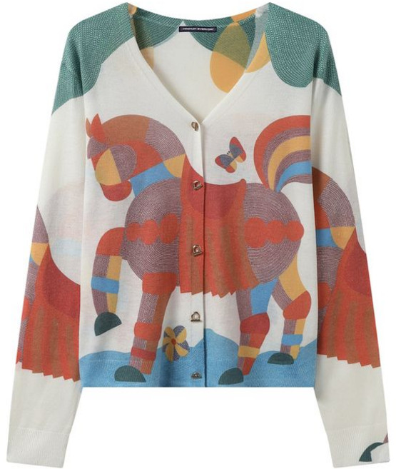 미니멈 에브리데이 브이넥 멀티 컬러 믹스 니트 가디건 EC2CK007D