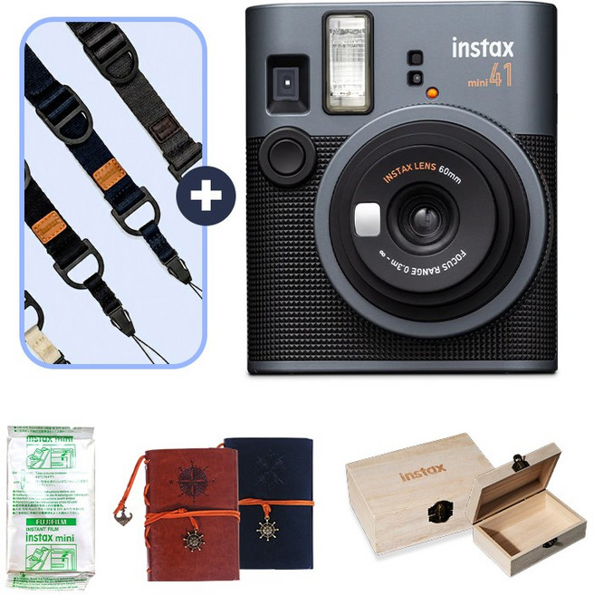 인스탁스 미니41 + 필름10장 선물세트 + 스트랩증정, 1개, 블랙카메라