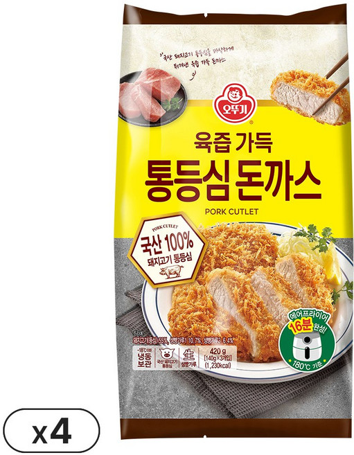 오뚜기 통등심 돈까스 420g 4개
