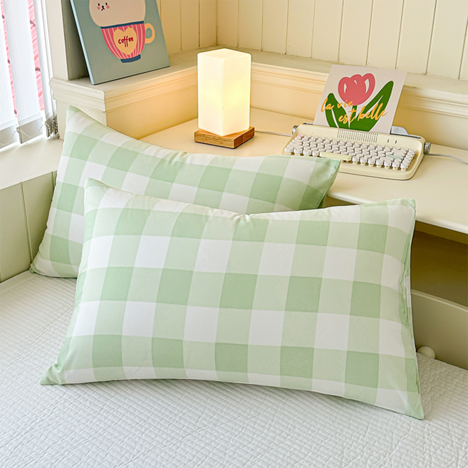 NUNUHANA 부드러운 사계절 체크 베개커버 세트 DM83