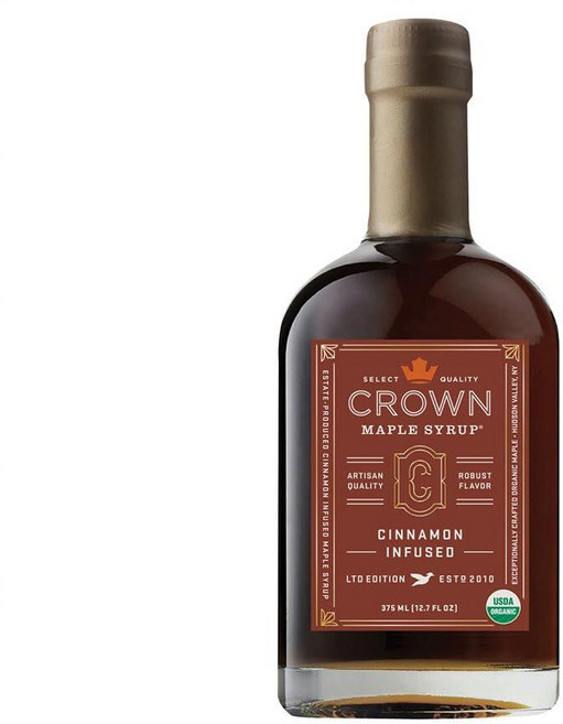 Crown Maple 시나몬 주입 메이플 시럽 300ml(12.7액량 온스) 팬케이크 맛 칵테일 끈적한 번 와플 유기농 인증, Crown Maple 시나몬 주입 메이플 시럽, 300