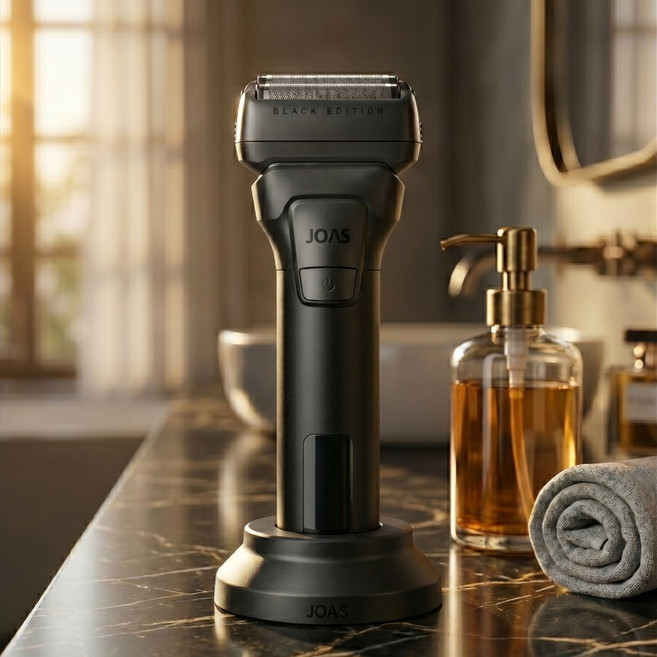 조아스 프리미엄 듀얼 에칭날 전기면도기 생활방수 전동면도기, 블랙, JS-7200