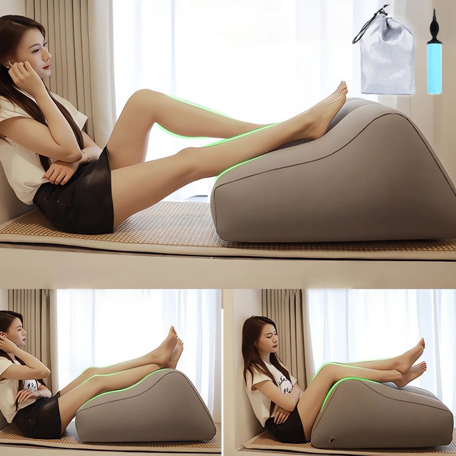 Jeernare 붓기제거 에어 다리 베개 다리 받침대 수면 다리쿠션 수면 다리베개 미끄럼방지 공기주입식, 1개