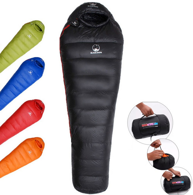 삼계절 구스침낭 거위털 100% 백패킹 차박 비박 캠핑 침낭 400g 700g 1000g 사계절 초경량 필파워 800 구스다운 간절기 머미 슬리핑백, 그린, 1개