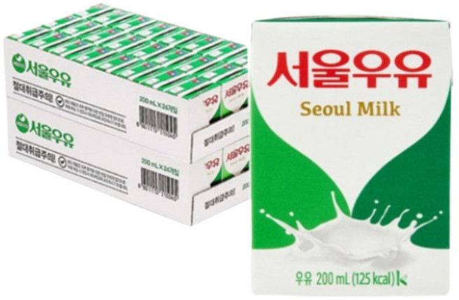 서울우유 멸균 흰우유, 200ml, 48개