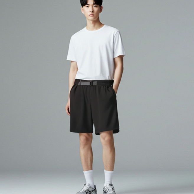 태리파파 남성 이지코어 버클 밴딩 반바지