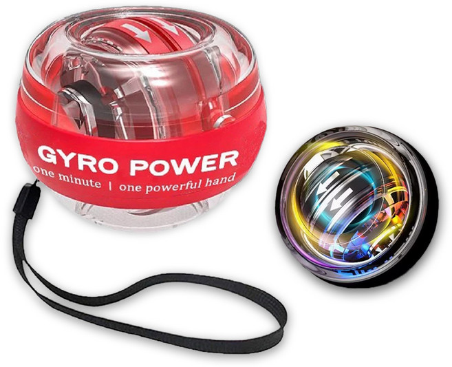GYRO POWER 腕力球 腕力訓練器, 鉑金紅-自啟帶彩燈, 1個