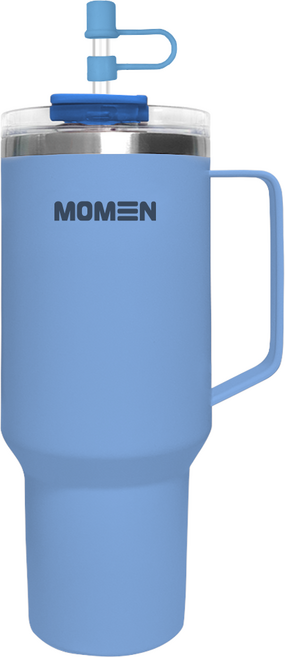 모멘빅터텀블러 대용량텀블러 손잡이 빨대 진공, 1200ml, 스카이블루, 1개