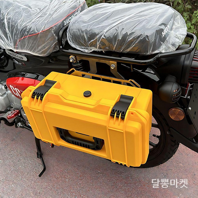 슈퍼커브 사이드박스 바이크 사이드백 레트로 수납 공구함, 왼쪽 브래킷+박스(초록)