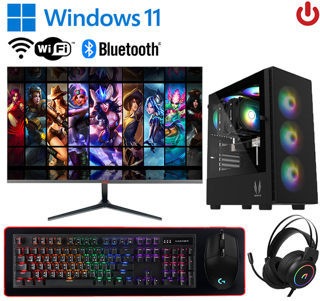 PC온스튜디오 게이밍 컴퓨터 풀세트 모니터포함 조립PC 게임용 데스크탑, 풀세트 - FG05, 01. 기본형