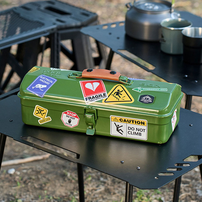 하우스팡 스틸 미니 공구함 가정용 캠핑 툴박스 다용도 공구함, 1개