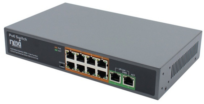 [NEXI] 넥시 PoE 스위치(150W) 100Mbps-8포트 Uplink-2포트 NX0662, 단일 모델명/품번