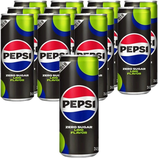 펩시 업소용 콜라 제로슈거 라임향, 245ml, 12개