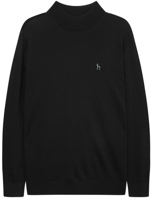 24FW [클리어런스]블랙 파인 울 하프터틀 니트 HZSW4D435BK