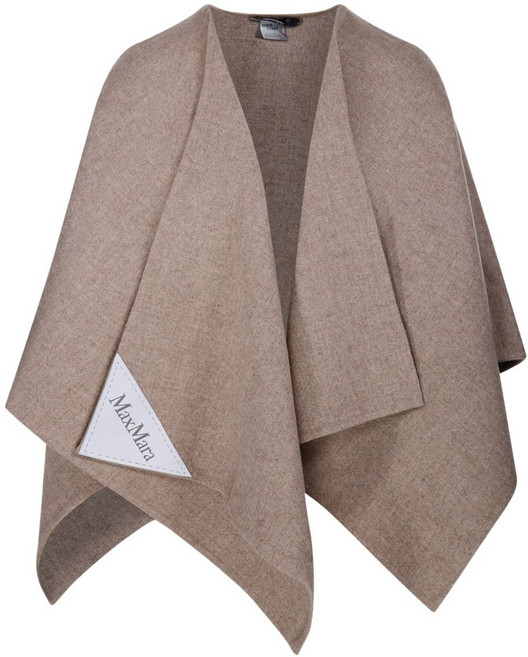 막스마라 로고 패치 비대칭 케이프