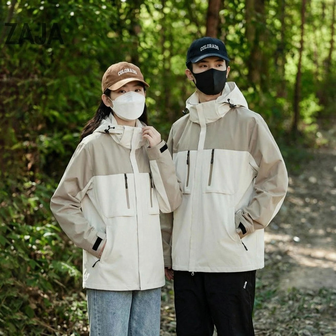 ZAJA 남녀공용 춘추 바람막이자켓 아웃도어 등산복 방풍방수방한점퍼