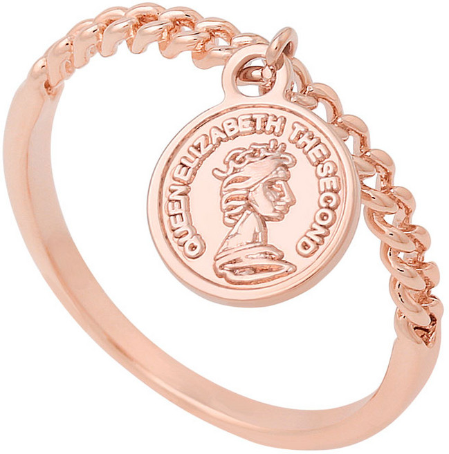 라울스톤 로즈골드 패션 체인 반지 퀸 엘리자베스 링