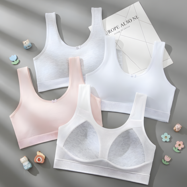 BDYP 주니어 2단계 브라 부들부들한 순면안감 안정핏 브래지어 3종세트