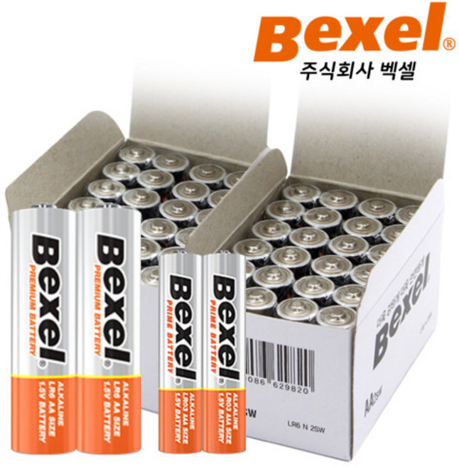 i 벡셀 알카라인 콤보팩 AA건전지 24p + AAA건전지 24p, 48개입, 5세트