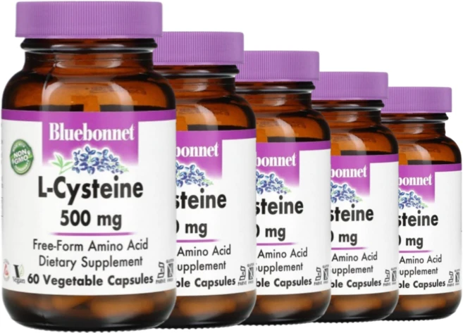 멀티구성 블루보넷 뉴트리션 L-시스테인 500mg 베지 60정 아미노산 Aimno Aicd 비건 피부, 5개 - 쿠팡