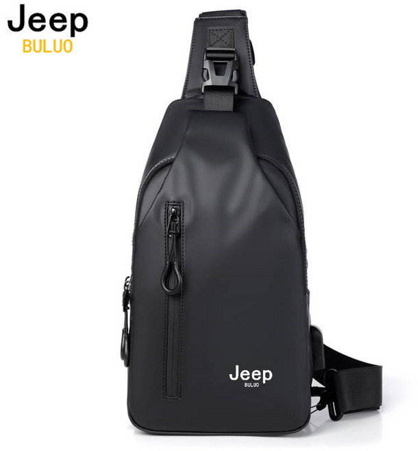 JEEP BULUO 남성 가슴가방 캐주얼 슬링백 여행용 캐리어 코르스 바디백 남성 방수 어깨 크로스 바디백 나일론