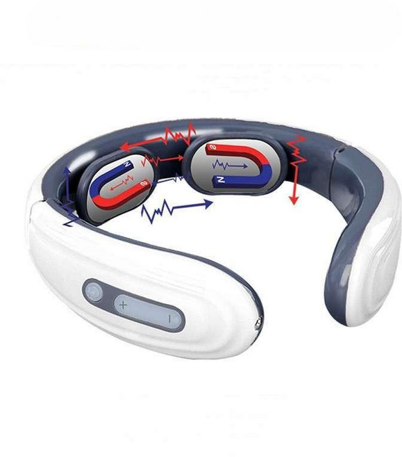 목 경추 마사지기 전자기 가열 충전식 휴대용 뒷목 어깨 마사지기 저주파 온열 기능 무선 안마기 편안한 착용감 컴퓨터 사용 가능 스마트한 디자인, 화이트, t500 배터리 버전