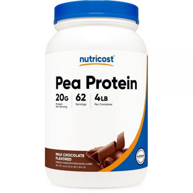 Nutricost 완두콩 단백질 파우더 (1.8kg(4파운드)) 초콜릿 - 비건 완두콩 단백질 분리 20g GMO 프리 글루텐 프리 62회 분량, Nutricost 완두콩 단백질 파우더 (1.8kg(4, 1.8kg