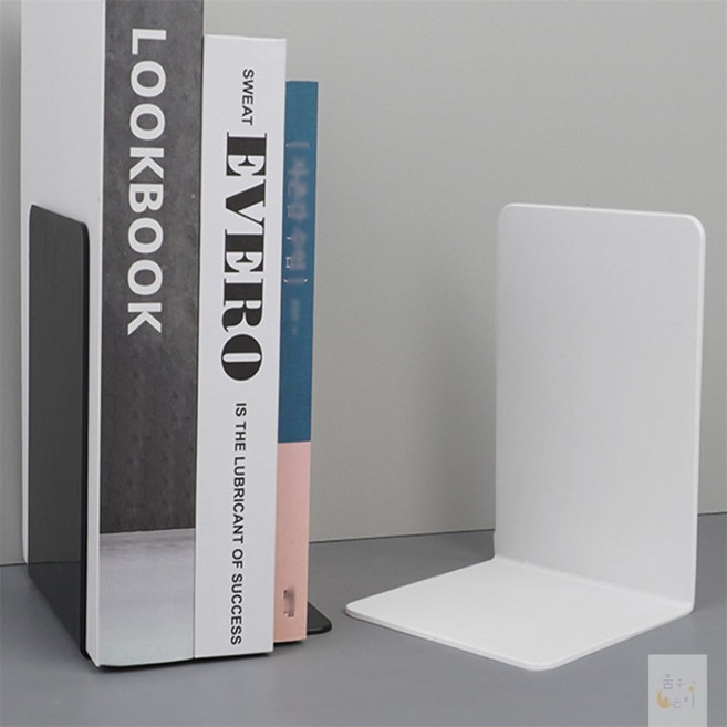 꿈꾸는비 L형 북엔드 1개 북스탠드, 그레이