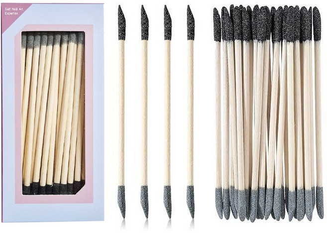 우드스틱 샌딩 양면형 50개입 연마스틱 사포 막대, 1개, 블랙