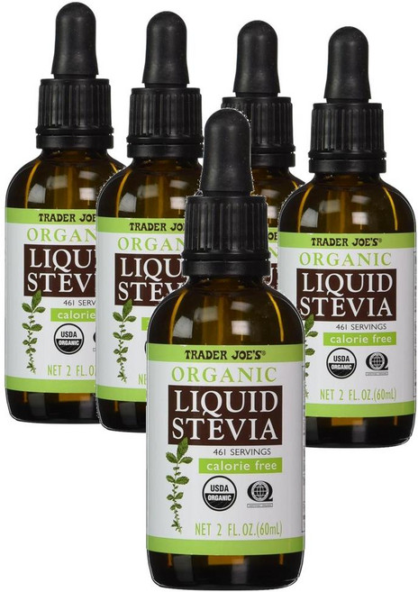 미국 트레이더조 Trader Joe's Liquid Stevia Sweetener 슈가 프리 리퀴드 스테비아 스위트너, 5개, 60ml