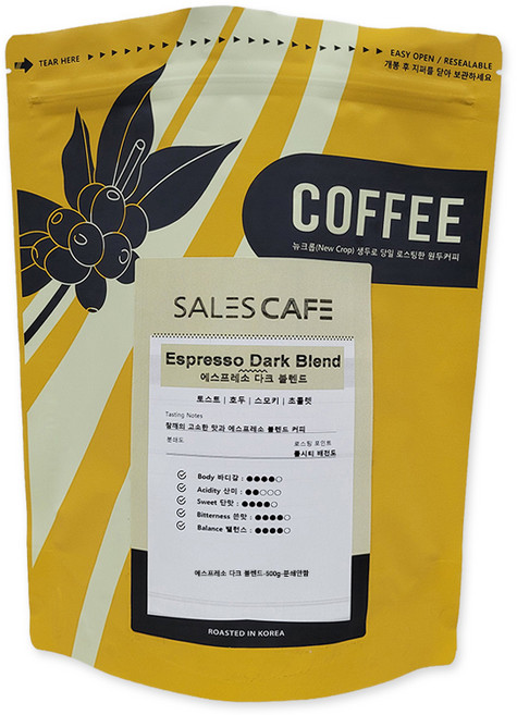 에스프레소 다크 블렌드 500g원두커피(SRBC030FC0500A01), 500g, 1개
