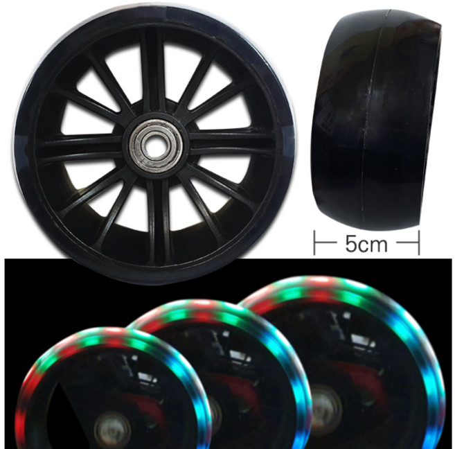 CAMPNIC 킥보드 발광 LED 광폭 불바퀴 115mm 바퀴폭 5cm 베어링넘버 ABEC-7 608ZZ 휠 라이트 우레탄 바퀴 인라인 에스보드 광폭바퀴, 광폭115mm, 1개