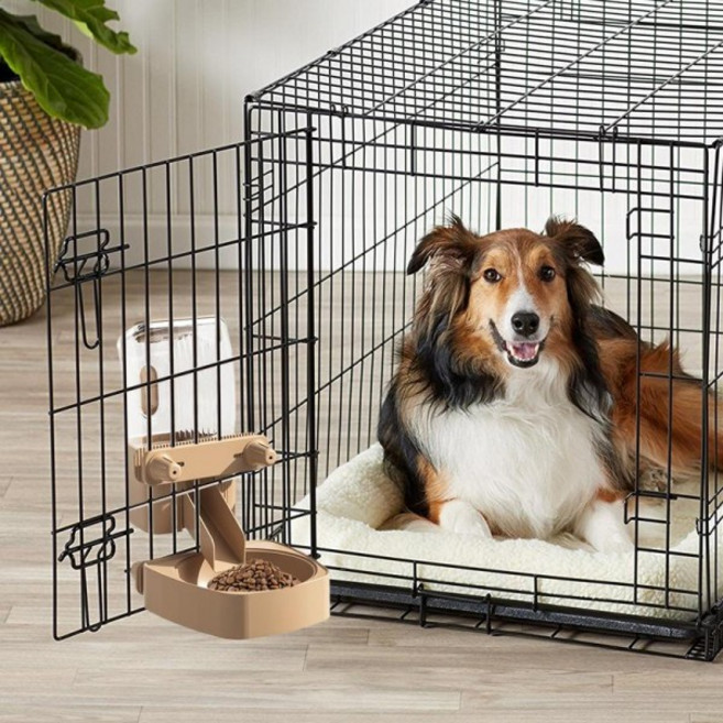 Hangable 자동 개 피더 케이지 장착 자동 물 그릇 음식 디스펜서 애완 동물 용품 강아지를위한 대형 상자, 01 빠른  Mainland