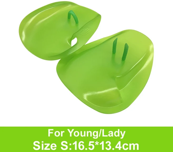 어린이 및 성인용 실리콘 풀 핸즈 액세서리 망사 손바닥 젤 장갑 자유형 수영 핀 1 쌍, 01 green S