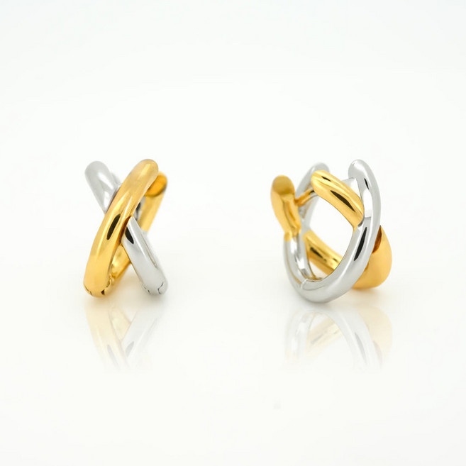 팬도라스타일 실버 골드 크로스 귀걸이 심플 데일리룩