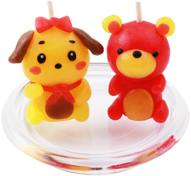 [이야코] 캐릭터양초 2개 만들기세트 (받침대포함)