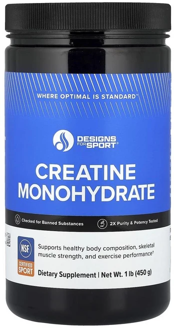 디자인스 포 헬스 디자인스 포 스포츠 크레아틴 모노하이드레이트 450 g Designs For Health Designs for Sport® Creatine Monohydrate, 1개, 450g - 쿠팡