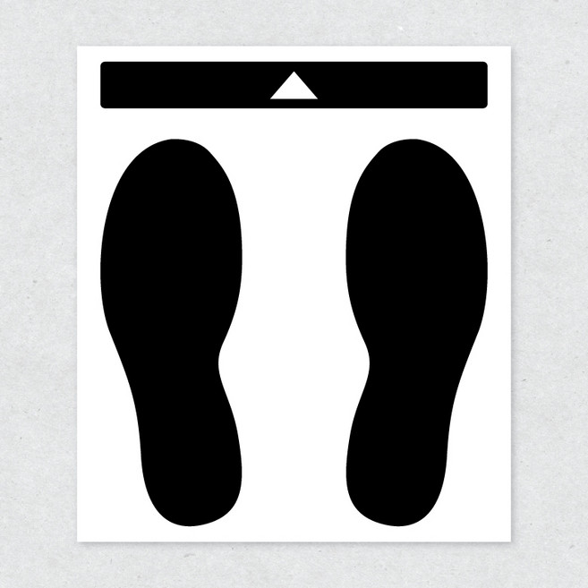 발자국 발바닥 그래픽 스티커 M : 200mm, 블랙