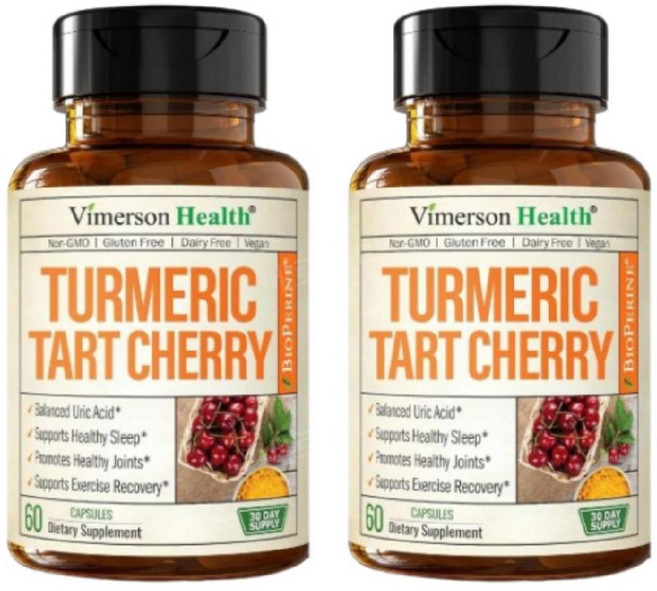비머슨헬스 터메릭 강황 타트체리 추출물 캡슐 Vimerson Health Turmeric Tart Cherry Extract, 60정, 2개