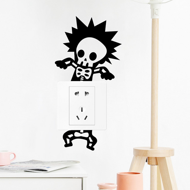 이쿠이칸 스위치 스티커 데코 장식 스위치커버 손때 방지 스티커 HJKGT002KL, 블랙