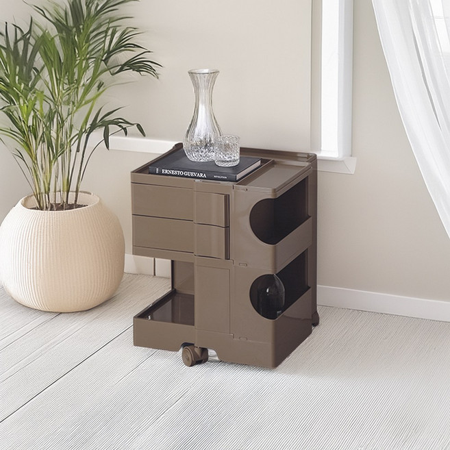 [리비니아] 바비 이동식 수납 회전서랍 빙그리 트롤리 9Colors, 2단, 토프