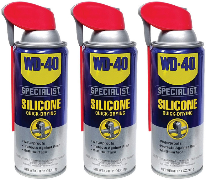 WD-40 스페셜리스트 실리콘윤활제 스프레이 3개 방수 윤활 보호 WD40