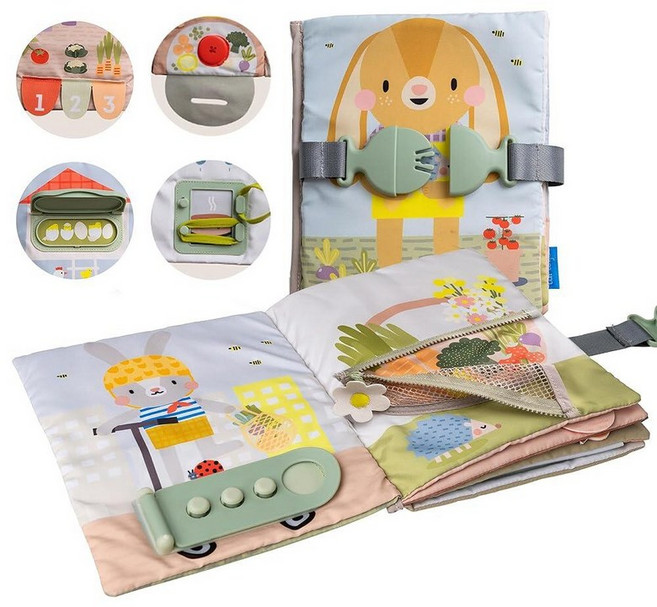 Taf Toys 1-3세 유아용 Busy Book - 몬테소리 액티비티 북 12가지 감각 학습 활동 놀이를 통해 소근육 운동 기술과 조기 수리력 개발 146026, Quiet