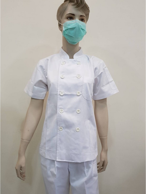 萊亞生活館 大尺碼廚師服 雙排釦 短袖 中厚 考照檢定 台灣製