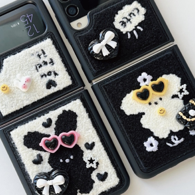 귀여운 곰돌이 강아지 토끼 모루 인형 뽀글이 털 케이스 폰케이스