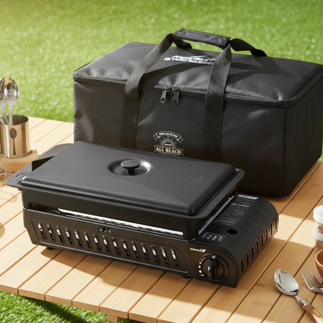 코베아 3WAY 올인원 올블랙 구이바다 L 풀세트 캠핑 휴대용 가스 버너