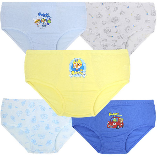 뽀로로 남아용 순면 삼각 팬티 5종 세트