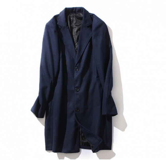 해피유통 남성 하프 긴팔 코트 추동 모직 정장 트렌치코트 jhlyt